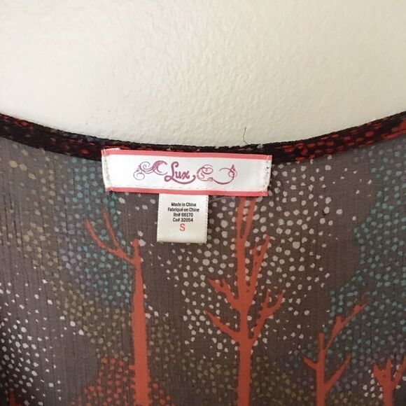 Lux | sheer silk brown flowy boho tunic | small - Picture 3 of 8